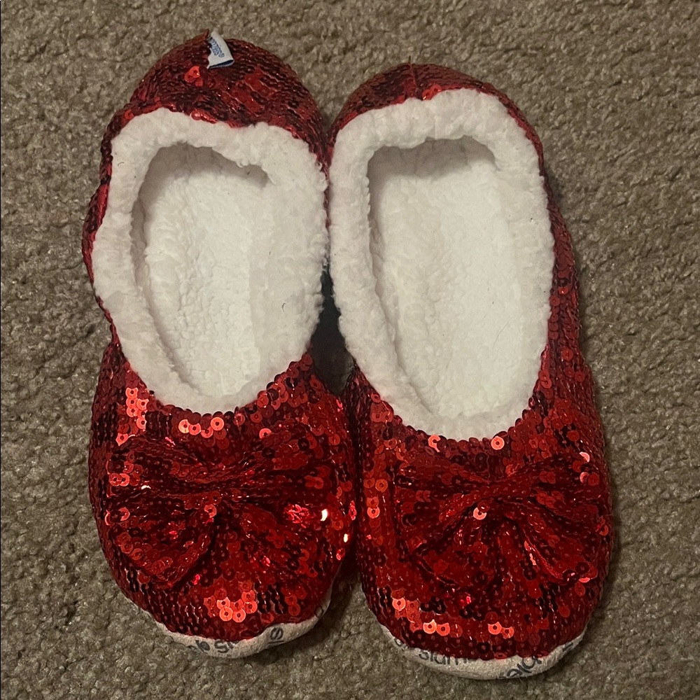 Red Sequin Women's Slippers New Without Tags Will Fit sizes 8-9